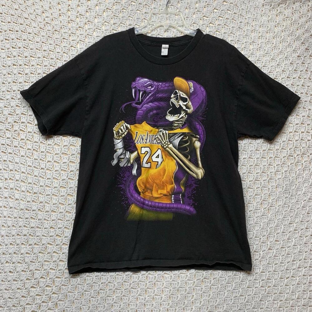 Kobe Bryant T Shirt Xl Black Mamba Skeleton Los Angeles Lakers 24 Graphic Nba